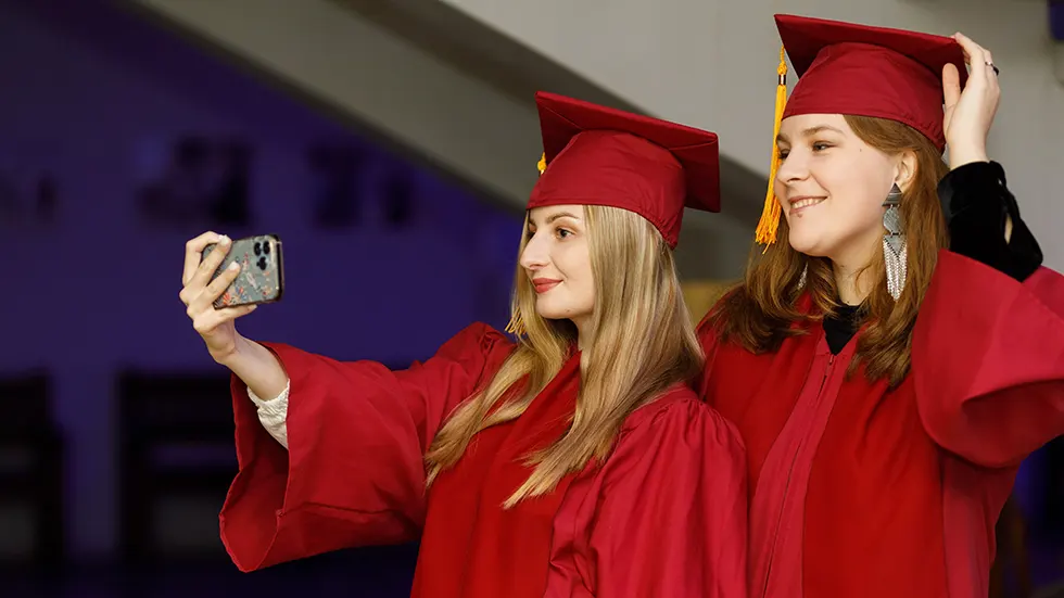 Alumni taking selfie